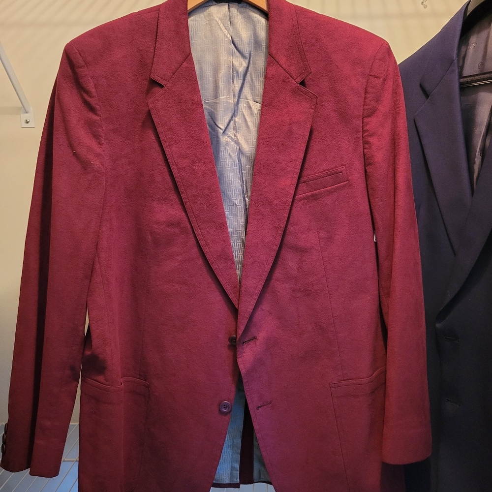 Vintage Halston Dark Burgundy Suede Sports Jacket